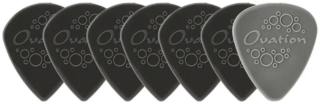 Ovation Diamond Picks Nylon Sharp Tip 1,40mm Plektren (6+1 Stück), onyx black (524.324)