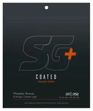 SG Encordoamento Para Violão SG+ Coated 011-052 Aço Fosforo Bronze