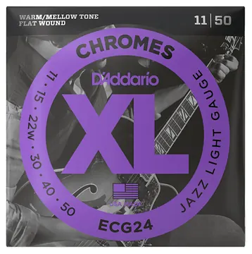 D'addario Chromes ECG24 11-50 Jazz Light Electric Guitar Strings