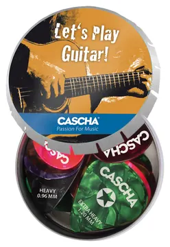 Cascha HH 2293 Guitar Pick Set Box Gemischt Plektren (24Stück) inkl. Metallbox