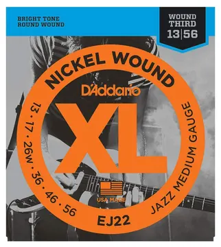 D'Addario EJ22 Jazz Medium Gauce Corde x Chitarra Elettrica in Nickel 13-56
