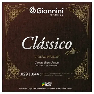 Giannini Encordoamento Giannini Violão Nylon Tensão Extra Pesada Bronze 65/35 GENWXPA