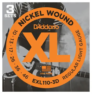 D'Addario EXL110-3D Regular Light 3 Set Corde x Chitarra Elettrica 10-46