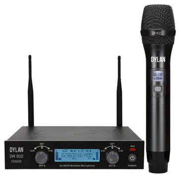 Dylan Microfone Sem Fio Dylan DW902 POWER Mão Duplo