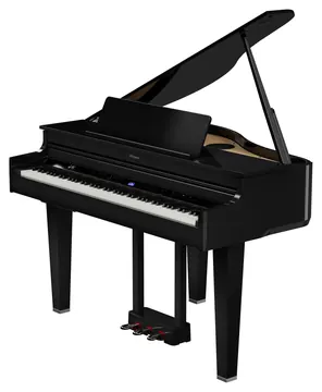 Roland GP-6 Digitalflügel – schwarz poliert, Hybrid-Hammermechanik PHA-50 (Piano Reality Premium Modeling, unbegrenzte Polyphonie)