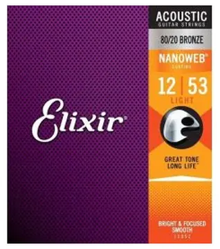 Elixir Acoustic 80/20 Bronze with Nanoweb coating - Acoustic Guitar Strings