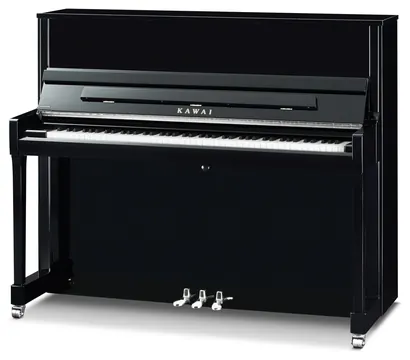 Kawai K-300 Klavier schwarz poliert mit Chrom-Beschlägen – Millennium-III-Mechanik, Fichten-Resonanzboden
