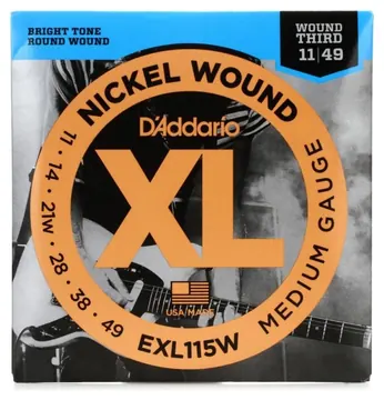 D'Addario EXL115W Nickel Wound Jazz Medium Electric Strings Wound 3rd (.011-.049)