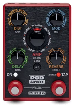 Line6 Pedaleira Line 6 POD Express Vermelho para Guitarra com Modelagem HX
