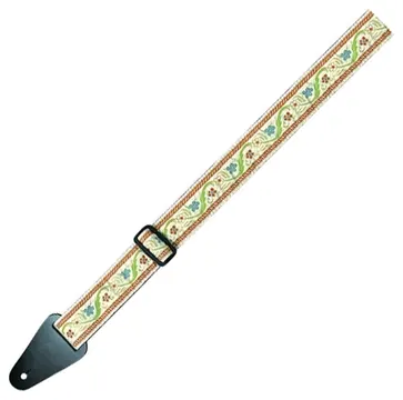 Correia Fire&stone Guitarra Folk Jacquard Flores Brilhante