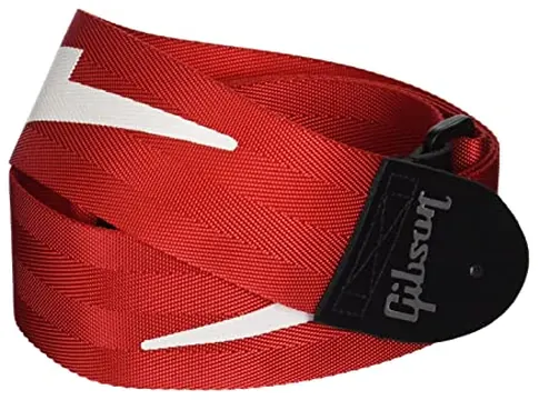 Gibson Lightning Bolt Guitar Strap, Red