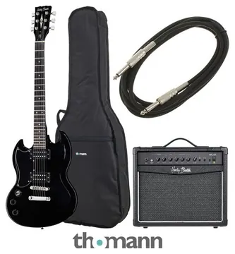 Harley Benton DC-200LH BK Student Ser Bundle