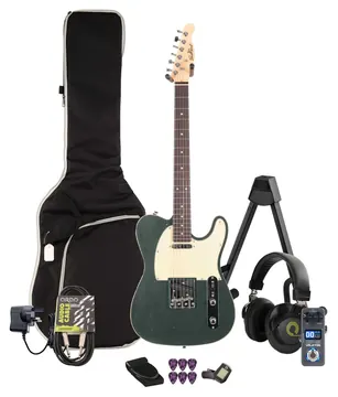 EastCoast T62 Electric Guitar in Starry Night Sparkle Multi-FX & Modelling Bundle with Accessories