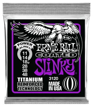 Ernie Ball 3120 Power Slinky Coated Titanium Set, 11-48