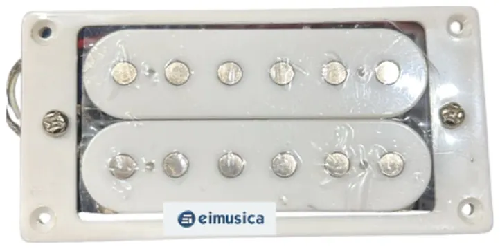Musictrade Captador Duplo de Ponte para Guitarra Com Moldura NPA-04B Branco