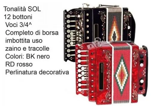 Dam 1600-2 RD Organetto 2 bassi rosso