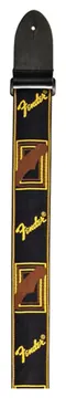 Fender 2" Monogrammed Guitar Strap, Black / Yellow / Brown