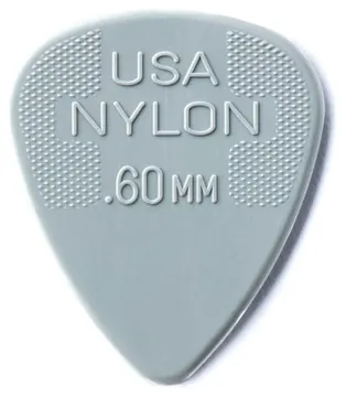 Dunlop 44P60 0.60mm Nylon Pick, Light Grey, Players Pack of 12