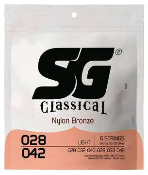 Encordoamento SG Classical 028 Nylon Bronze Para Violão