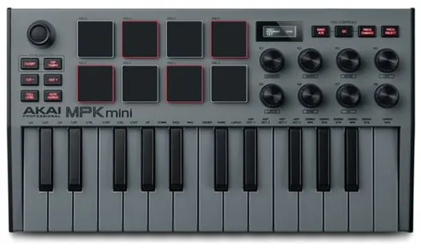 Akai MPK MINI MK3 GREY CLAVIER MAITRE USB GRIS - 25 touches / 8 pads