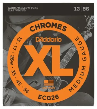 D'Addario Daddario Medium ECG26 Chromes Flat Wound 013-056