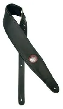 Gaucho Deluxe Padded Black Leather Guitar Strap