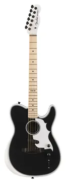 Fender Telecaster Acoustasonic Triplesonic Signature Jack White LTD MN Satin-Arktisweiß mit schwarzer Decke