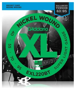 DAddario EXL220BT Balanced Tension 040-095 Nickel Wound, Super Light, Saiten für E-Bass