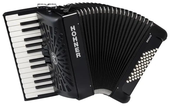 Hohner Bravo II 48 - schwarz HOA16522 48 Bässe, neues Verdeck, silent Key