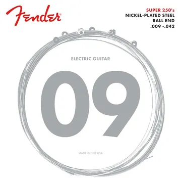 Fender 250 L 9-42 Nickelplated Steel Ball End, E-Gitarren Saiten