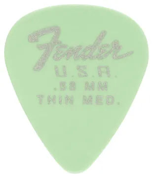 Fender DURA-TONE Delrin 12 Pack Picks, Surf Green