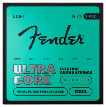 Fender UltraCore™ 1250L Ball End Electric Guitar Strings (3-Pack) 009-042