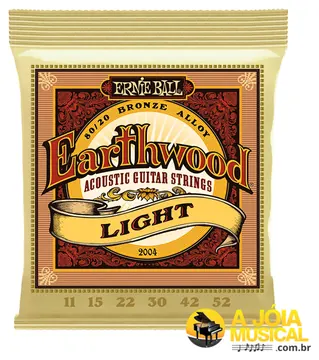 Ernie Ball Encordoamento Ernie Ball Earthwood 011 Light 2004 Violão Aço