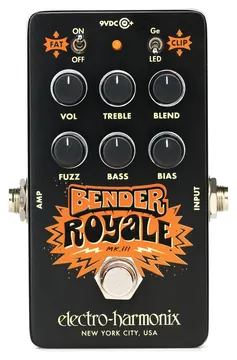 Electro-Harmonix Bender Royale Fuzz Pedal, Black