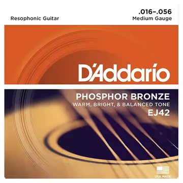 D'Addario EJ42 Saiten für Resonatorgitarre, 16-56