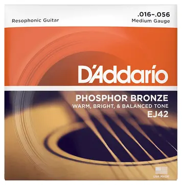 D'addario EJ42 .16-.56 Phosphor Bronze Resophonic Acoustic Guitar Strings