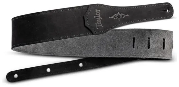 Taylor Gemstone 2.5" Sanded Leather Guitar Strap - Black