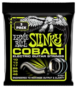 Electric Guitar Strings Ernie Ball 10-46 Cobalt Regular Slinky X3 SETS 100% Genuine