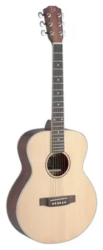 J.N GUITARS ASY-A MINI Asyla-serie akoestische 4/4 auditorium reisgitaar met massief sparren bovenblad