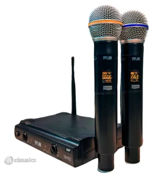 Dylan Microfone Sem Fio Dylan DW602 MAX Bastao Duplo UHF