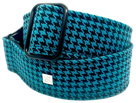 Getm Getm Fly Hounds Tooth Blue Polyesterstoff-Gitarrengurt 51mm