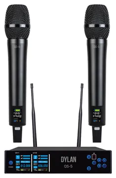Dylan Microfone Sem Fio UHF Duplo Dylan QS-5