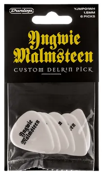 Jim Dunlop YJMP01WH Yngwie Malmsteen Custom Delrin Plektren, Players Pack (12 Stück), weiß, 1,5mm