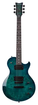 Schecter Solo-II Standard Electric Guitar, Ocean Blue Burst Burl