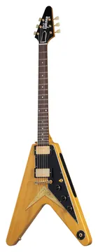 Gibson Flying V Korina 1958 Schwarzes Schlagbrett Natur CSHR
