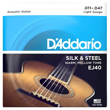 D'addario EJ40 Silk And Steel - .11-.47 - Light Acoustic Guitar Strings