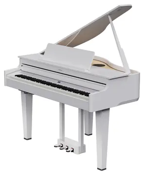 Roland GP-6 Digitalflügel – Weiß poliert mit PHA-50-Hybrid-Tastatur, Piano-Reality-Modeling-Sound-Engine und 4 Konzertflügel-Sounds