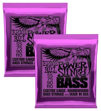 2 Sets of Ernie Ball 2831 Power Slinky Electric Bass Guitar Strings 55-110
