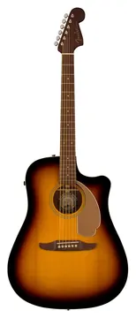 Fender California Redondo Player Acoustic Guitar, Walnut FB, Sunburst