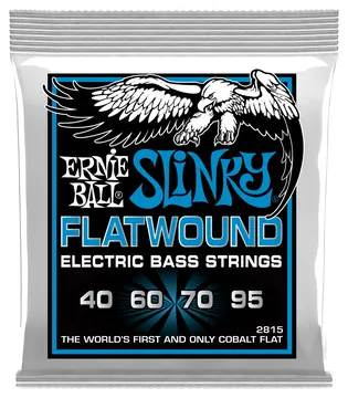 Ernie Ball 2815 Slinky Flatwound Bass 40-95 Kobalt. Saiten für 4-String E-Bass